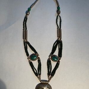 Silver and turquoise necklace from India